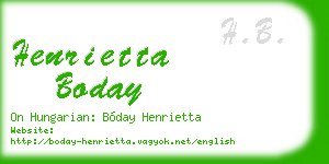henrietta boday business card